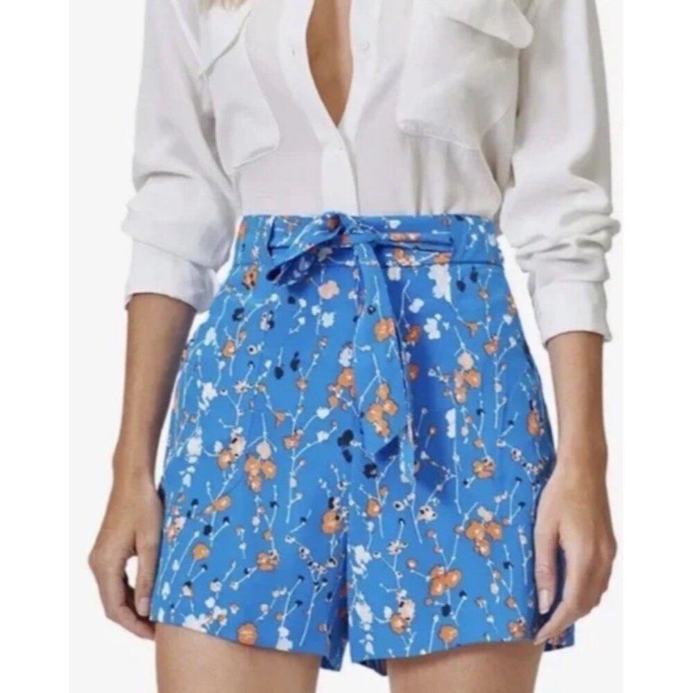 Equipment Taimee Floral Belted Silk Shorts | Size 2 Small